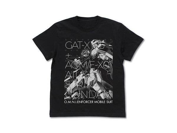 Mobile Suit Gundam SEED: Aile Strike Gundam T-shirt: Black - M