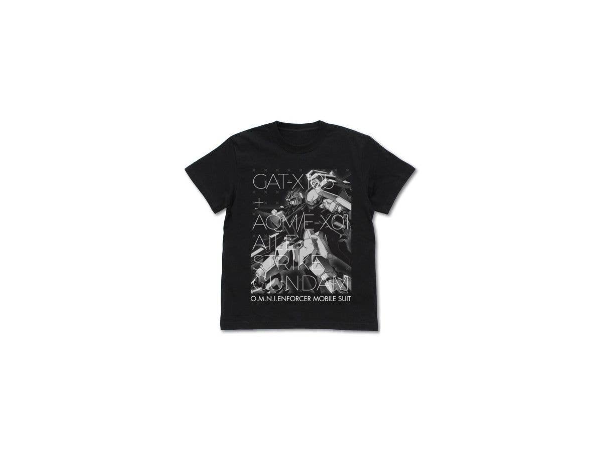 Mobile Suit Gundam SEED: Aile Strike Gundam T-shirt: Black - XL