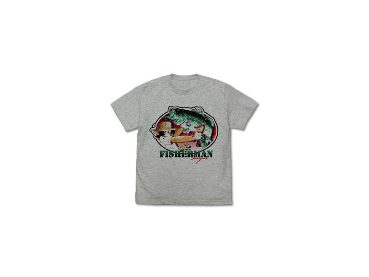 Fisherman Sanpei: Sanpei and Micropterus T-shirt: Mix Gray - S
