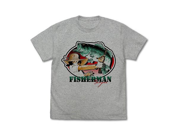 Fisherman Sanpei: Sanpei and Micropterus T-shirt: Mix Gray - L