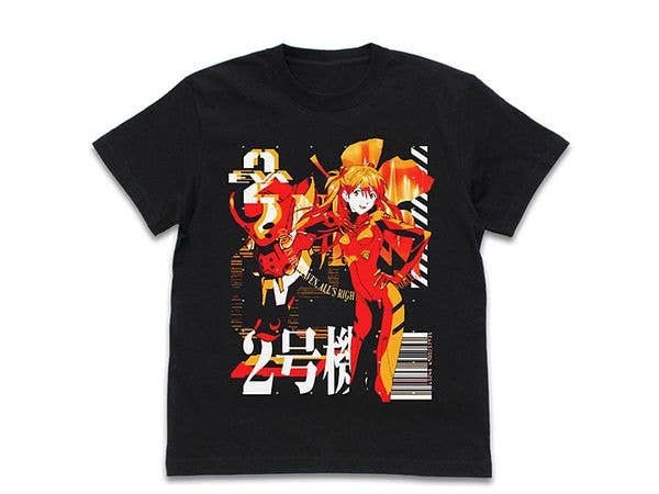 Evangelion: Eva Unit 2 Acid Graphics T-Shirt / Black-XL
