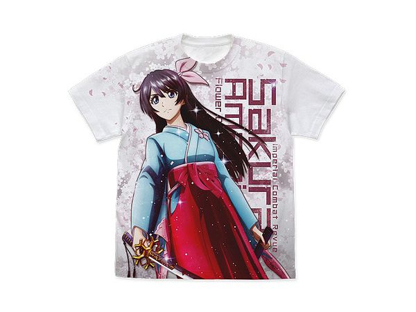 Sakura Wars the Animation: Anime Ver. Sakura Amamiya Full Graphic T-shirt: White - M