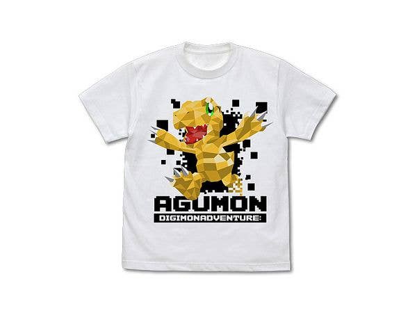 Digimon Adventure:: Agumon Polygon Graphic T-shirt: White - XL