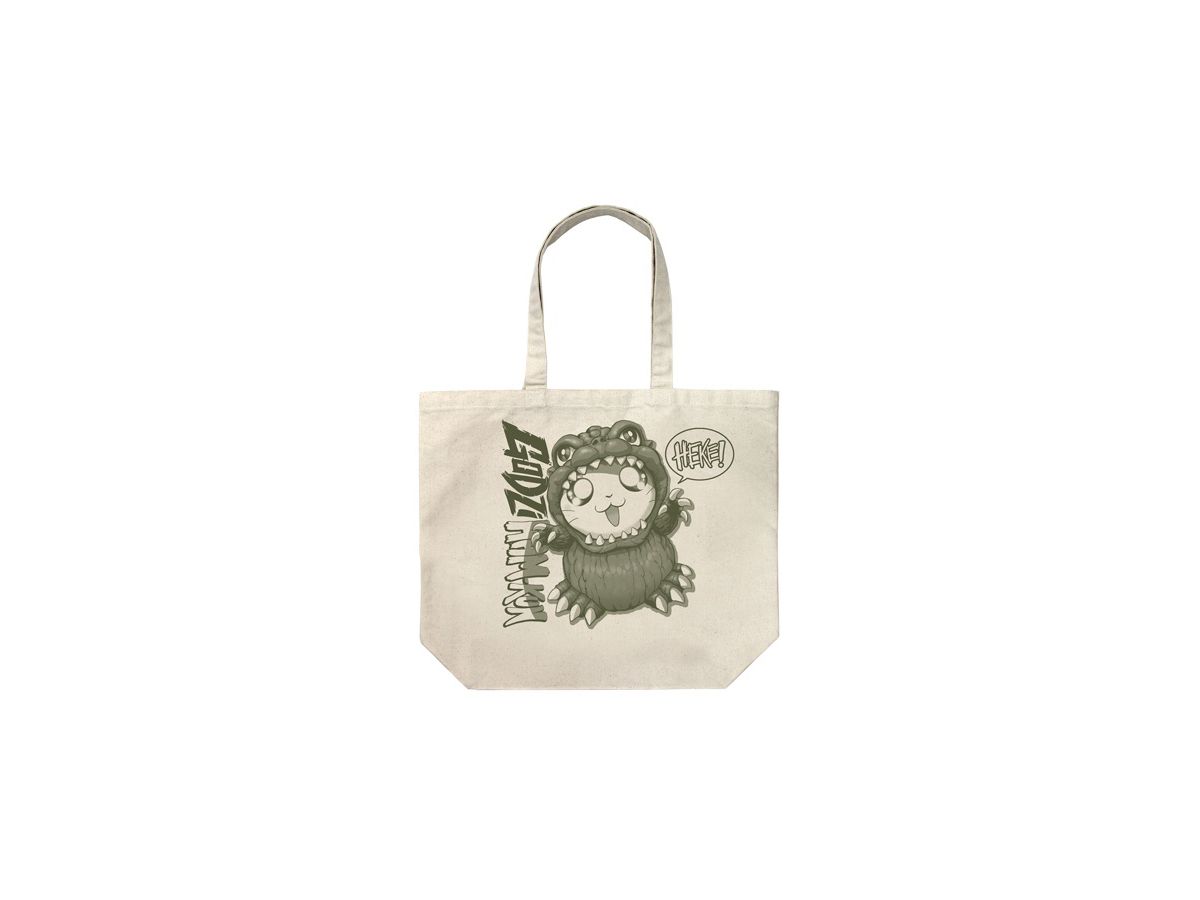 Godiham-Kun Godzilla x Hamtaro Large Tote Bag Natural