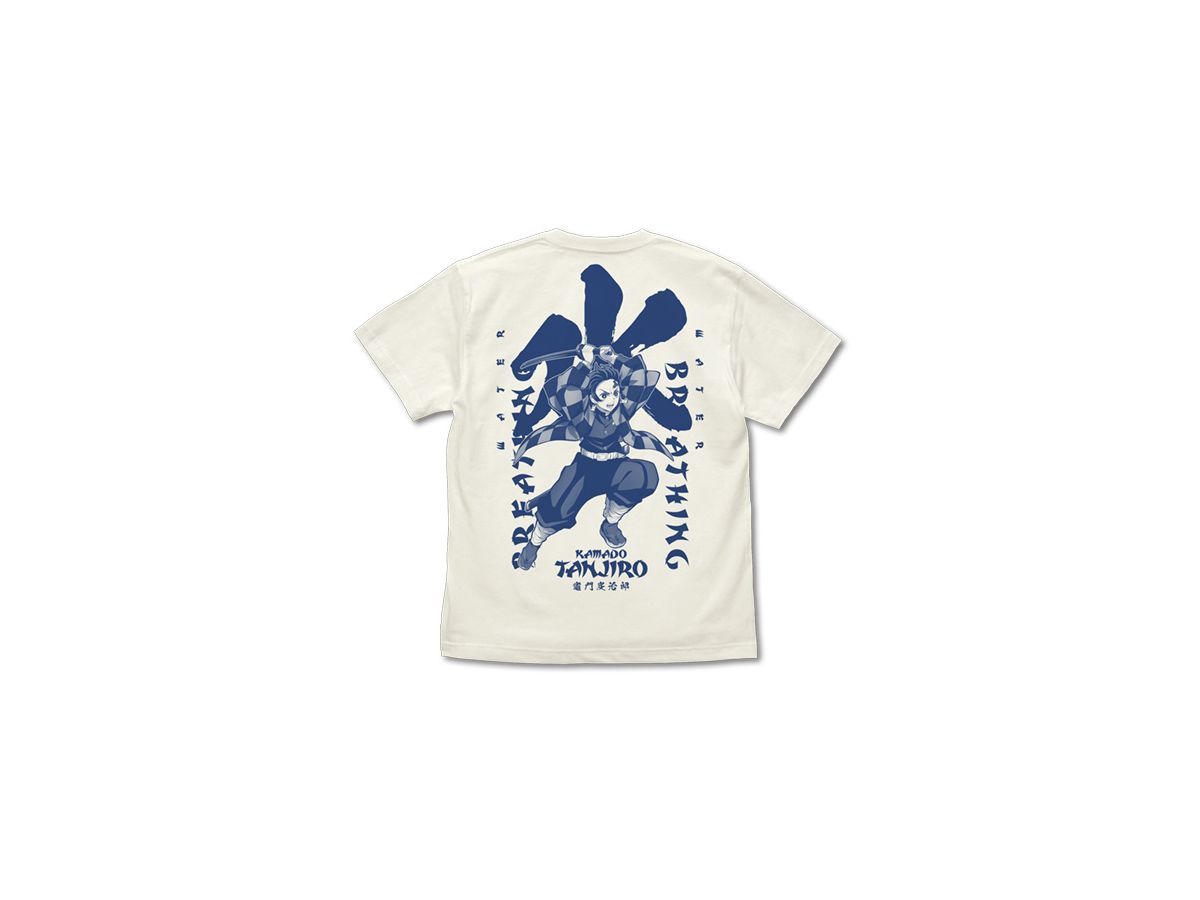 Demon Slayer: Kimetsu no Yaiba the Movie: Mugen Train: Water Breathing Tanjiro Kamado T-shirt: Vanilla White - XL