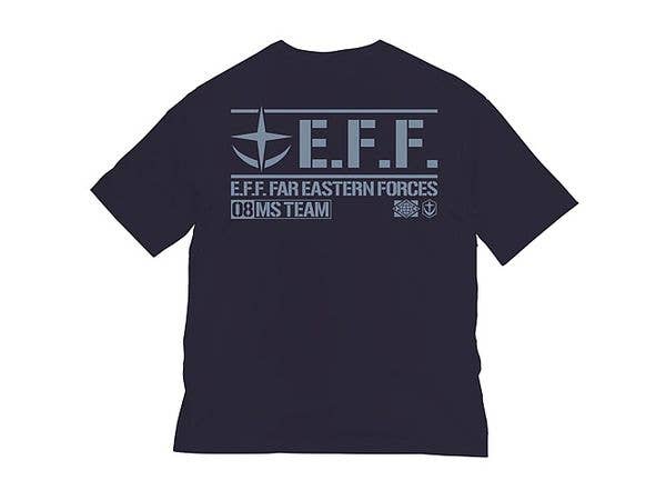 Mobile Suit Gundam: The 08Th Ms Team Big Silhouette T-Shirt / Navy-L