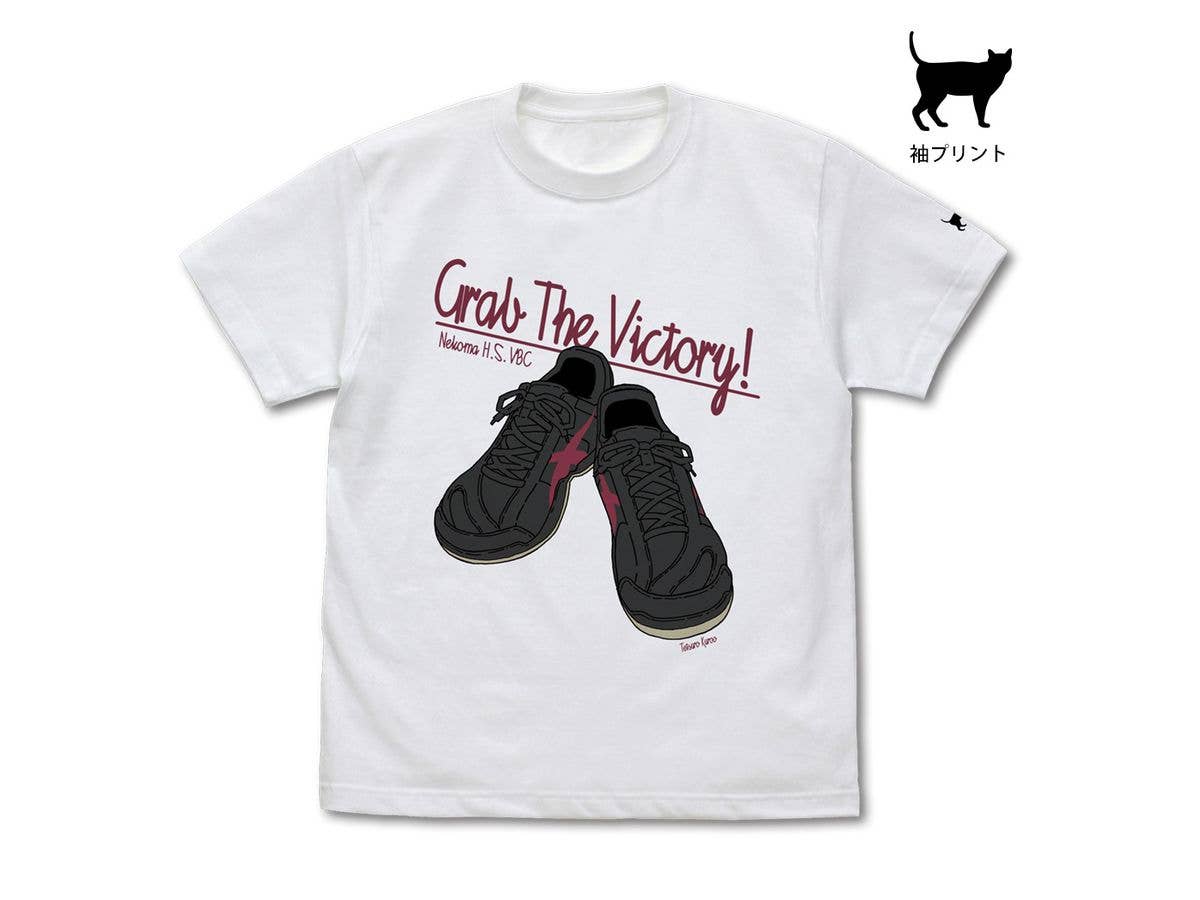 Haikyu!!: Kuroo Tetsuro Shoes T-shirt White L
