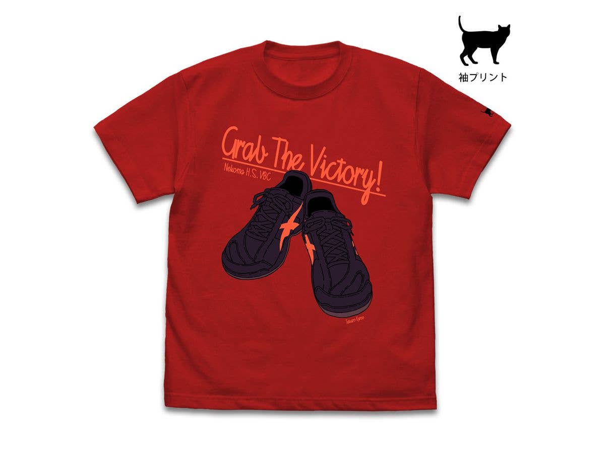 Haikyu!!: Kuroo Tetsuro Shoes T-shirt Red S