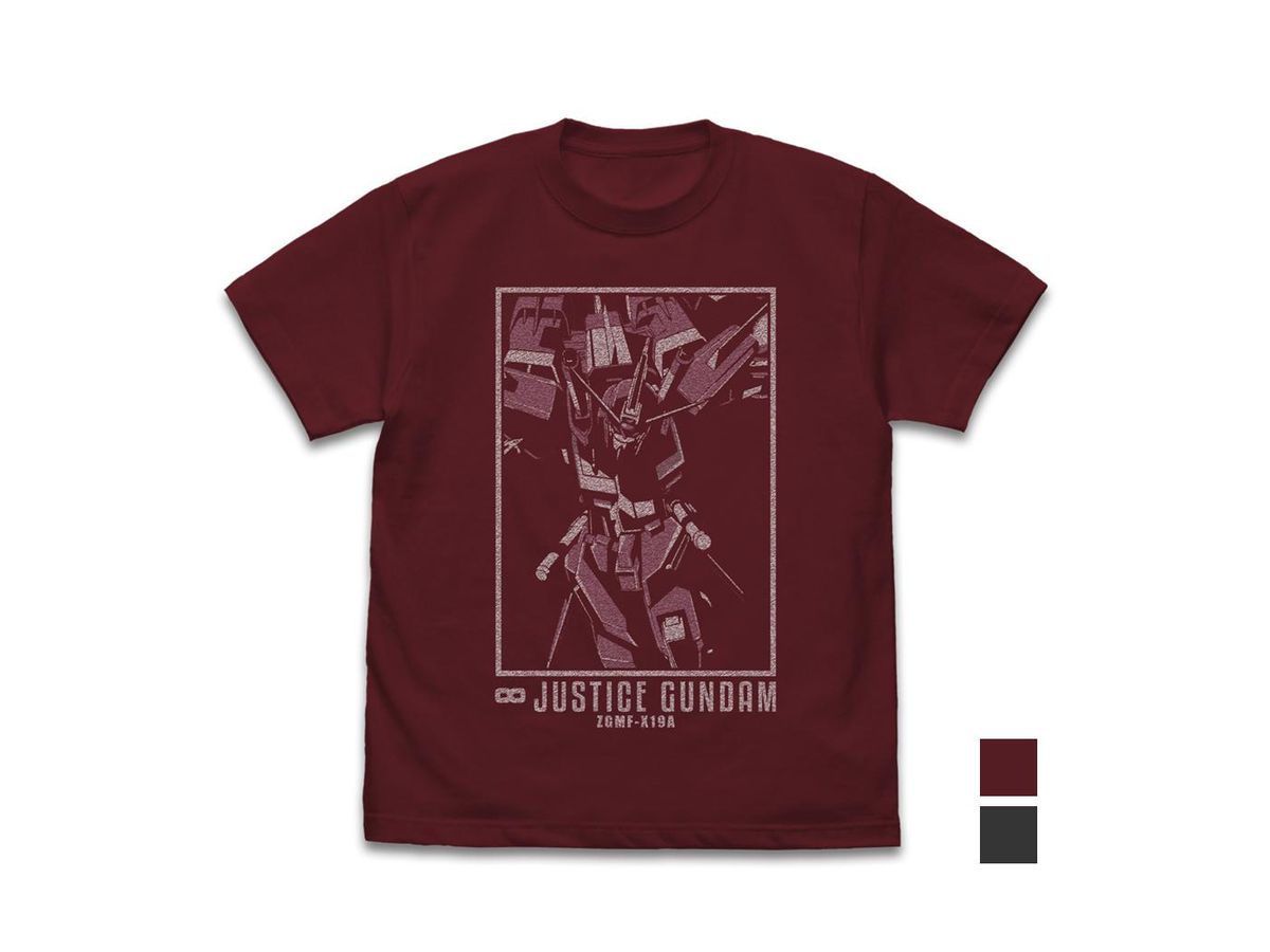 Mobile Suit Gundam SEED DESTINY: Infinite Justice Gundam T-shirt Burgundy S