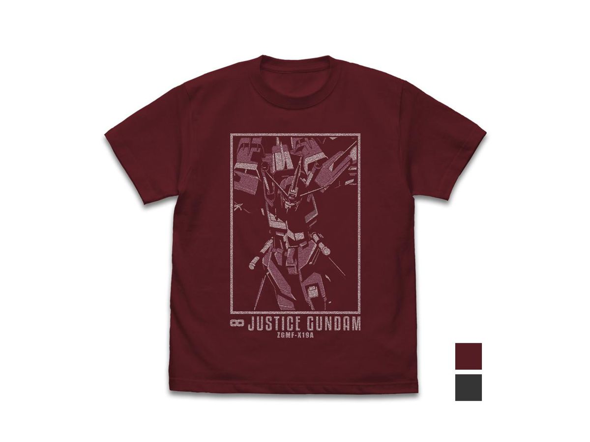 Mobile Suit Gundam SEED DESTINY: Infinite Justice Gundam T-shirt Burgundy XL