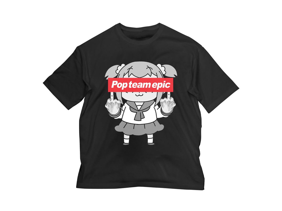 Pop Team Epic Procession is Created Big Silhouette T-shirt BLACK L