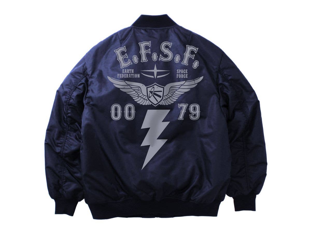 Mobile Suit Gundam: Earth Federation Space Force Ma-1 Jacket / Navy-Xl