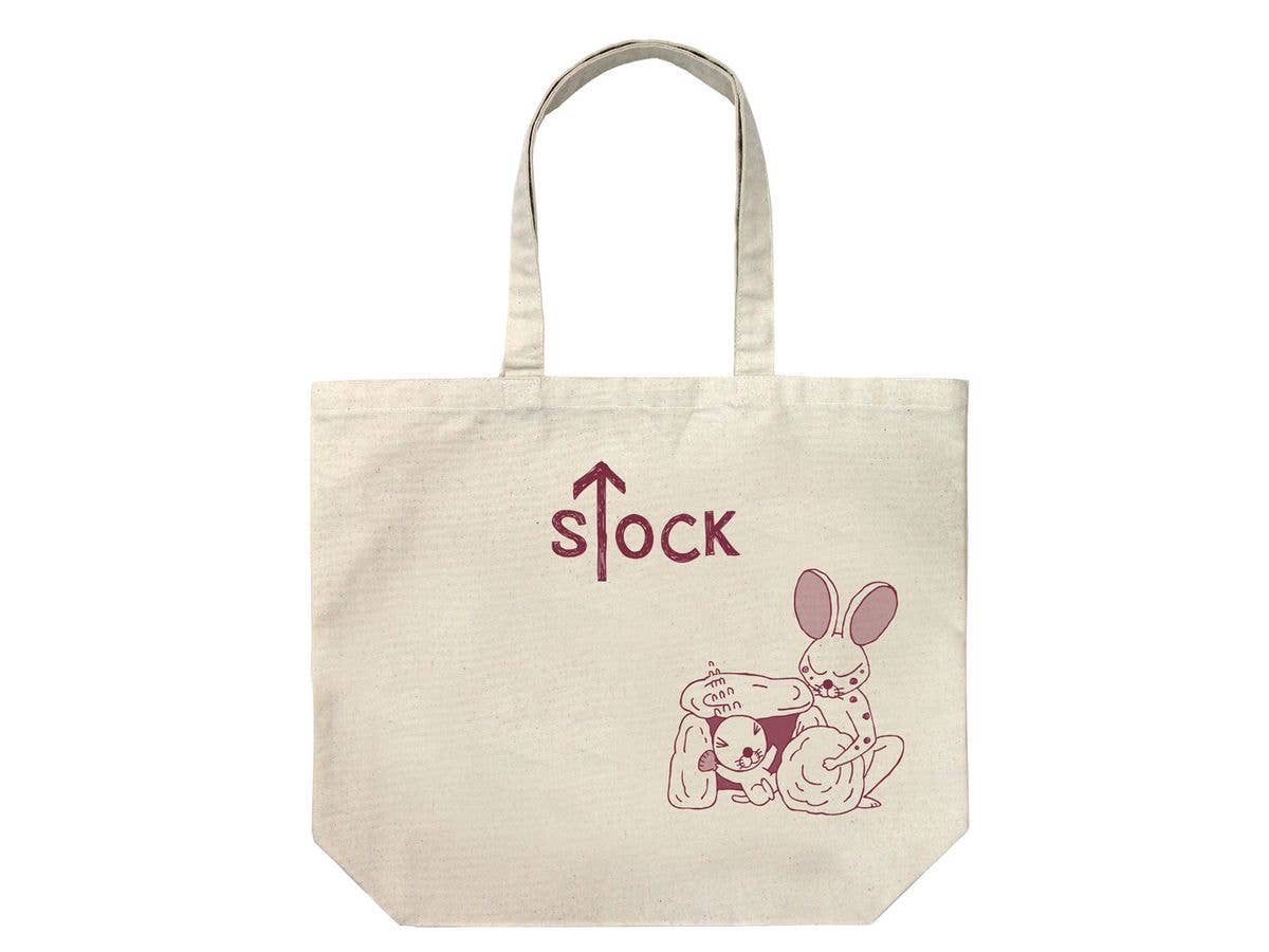 Bonobono: The Man Who Puts Things Away Large Tote Bag / NATURAL