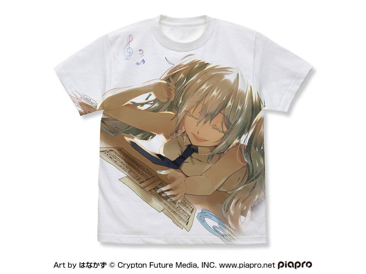 Hatsune Miku Full Graphic T-Shirt Hanakazu Ver. / White-L