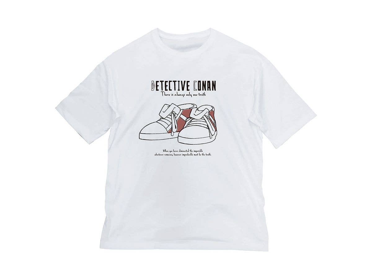 Detective Conan: Conan's Kick Strengthening Shoes Big Silhouette T-shirt WHITE XL