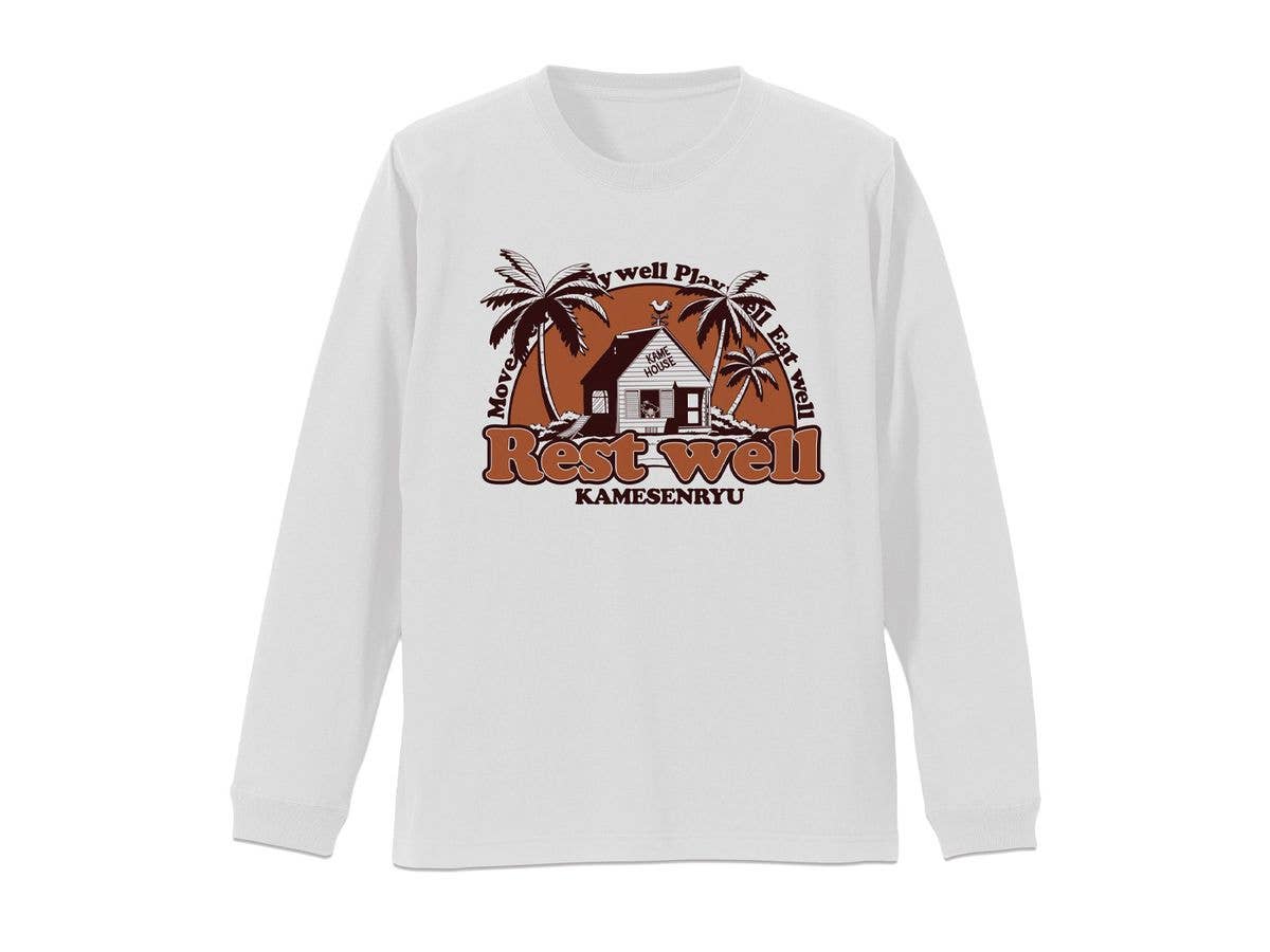 Dragon Ball: Master Roshi's house Sleeve Rib Long Sleeve T-shirt WHITE XL