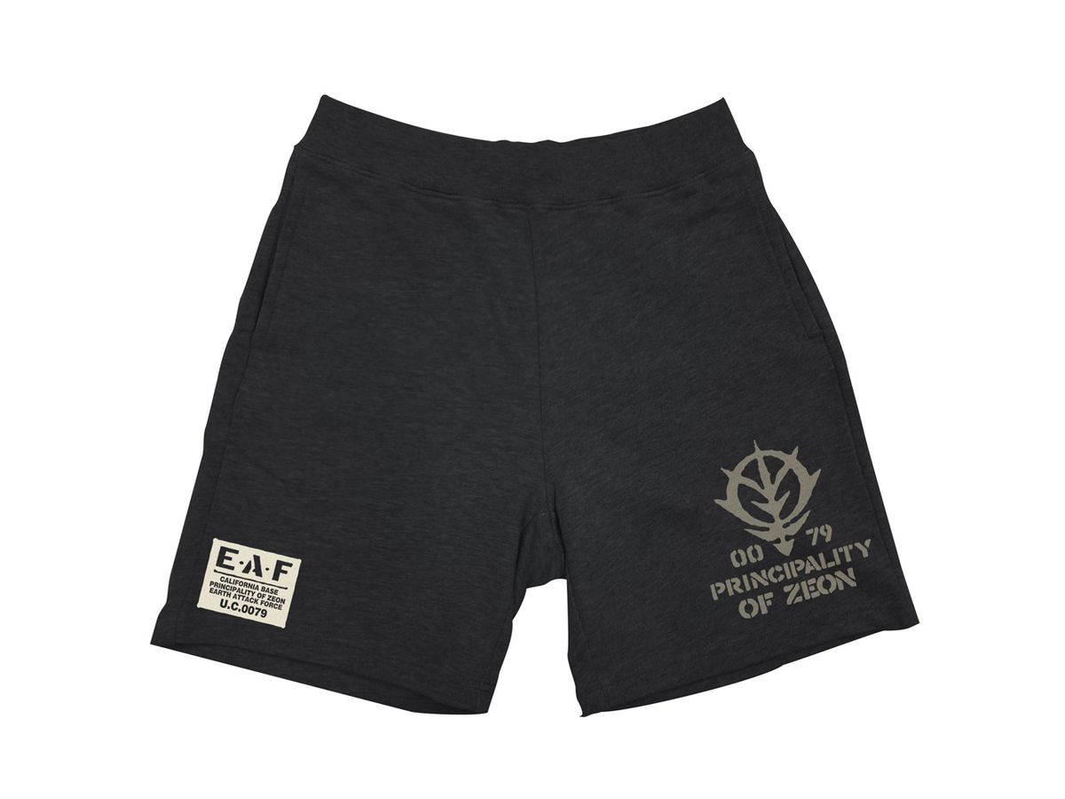 Mobile Suit Gundam: Zeon Earth Army Sweat Half Pants / Black-L