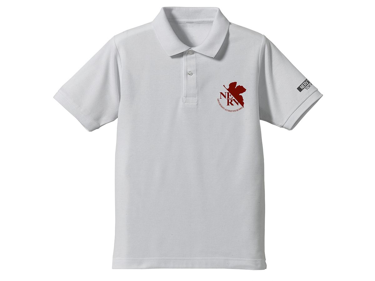 Evangelion: Nerv Embroidered Polo Shirt / White-L