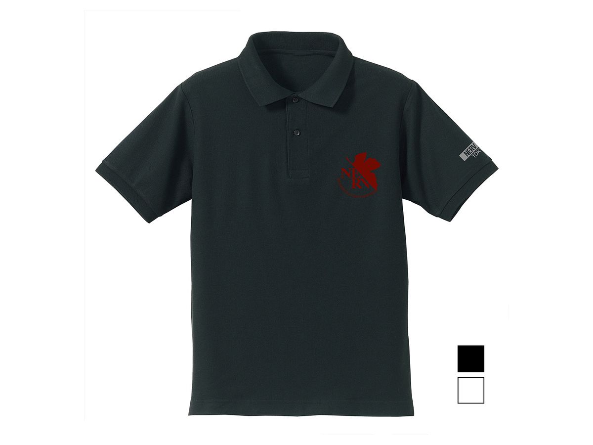 EVANGELION: NERV Embroidered Polo Shirt BLACK L