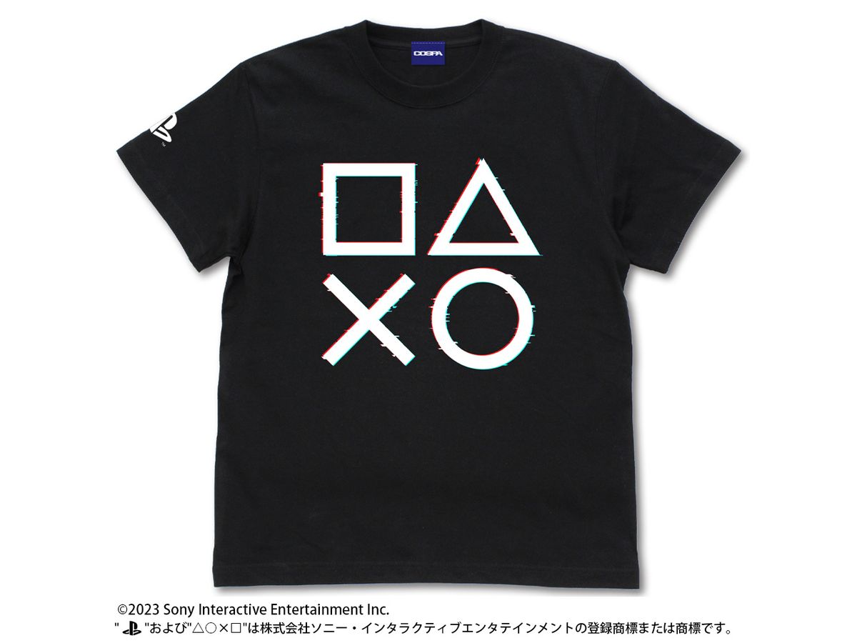 T-shirt for PlayStation Shapes Logo Glitch ver. BLACK S