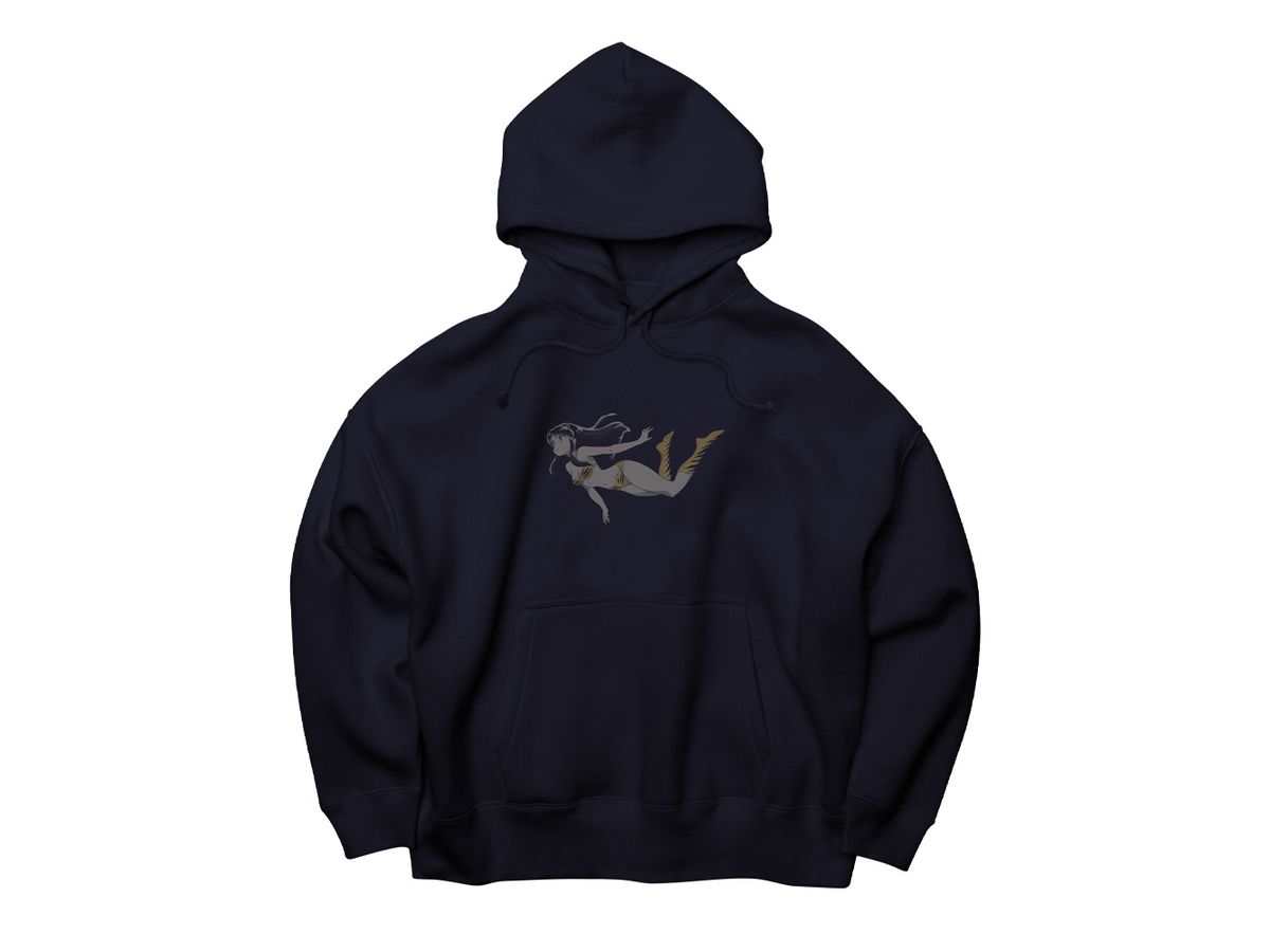 Anime Version Urusei Yatsura Lum Big Silhouette Pullover Hoodie NAVY XL
