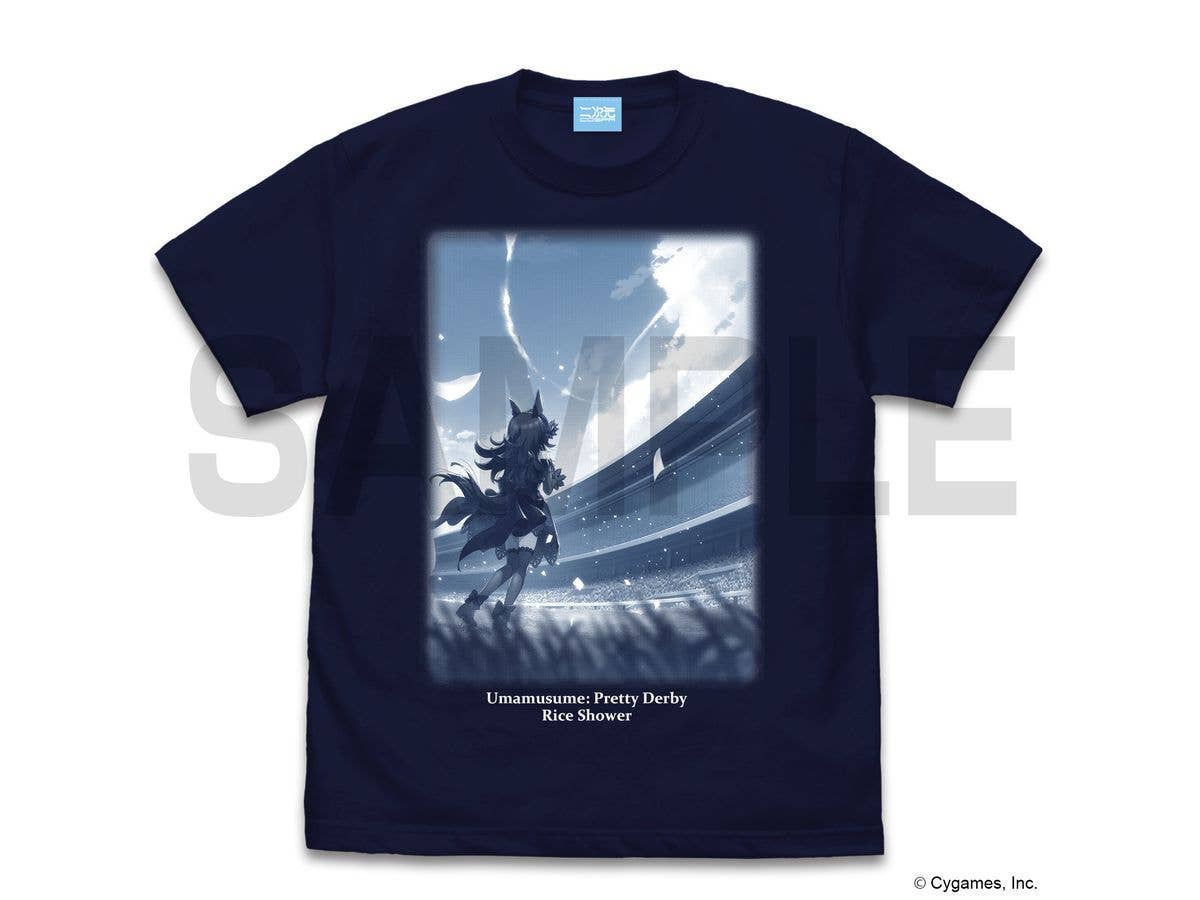 Uma Musume Pretty Derby: Rice Shower / When Happiness Dances T-Shirt / Navy-L