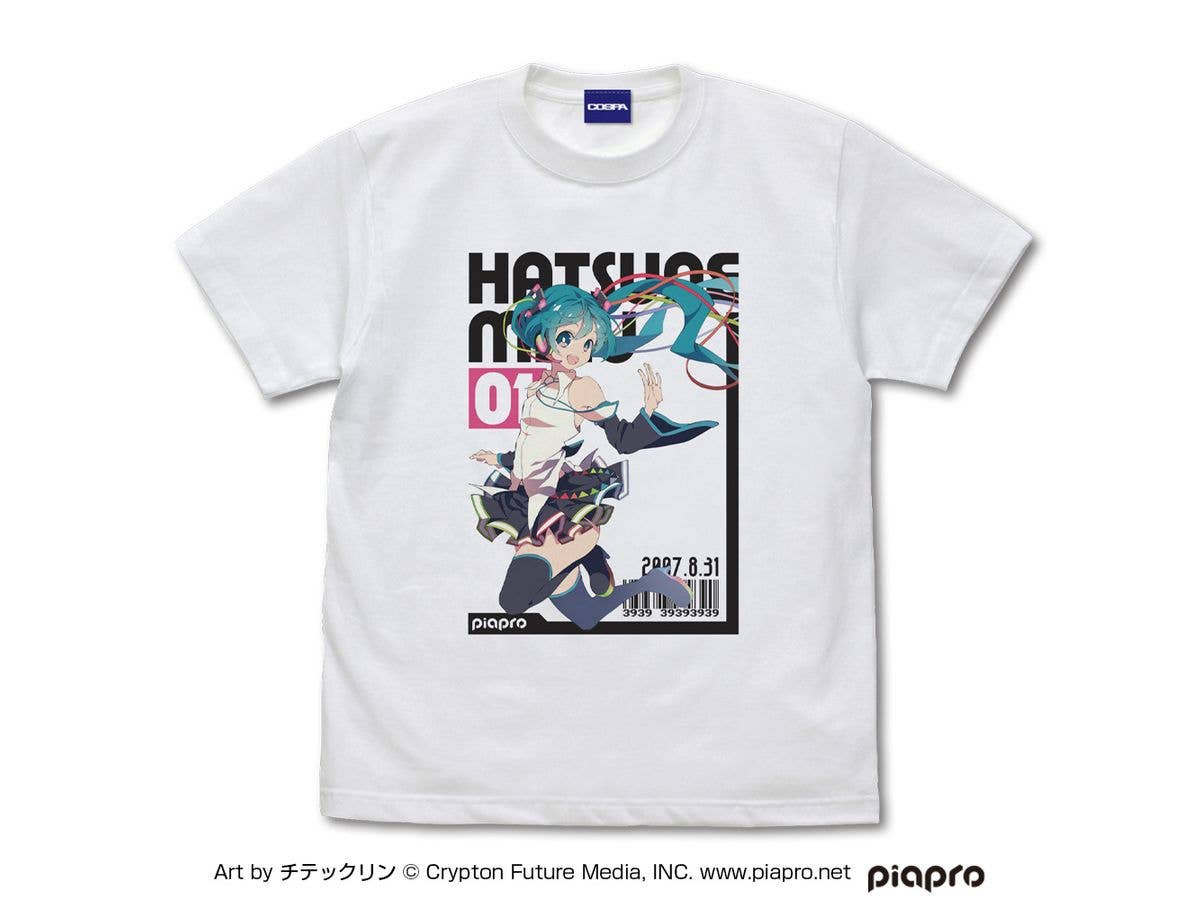 Hatsune Miku Full Color T-Shirt Chiteclin Ver. / White-L