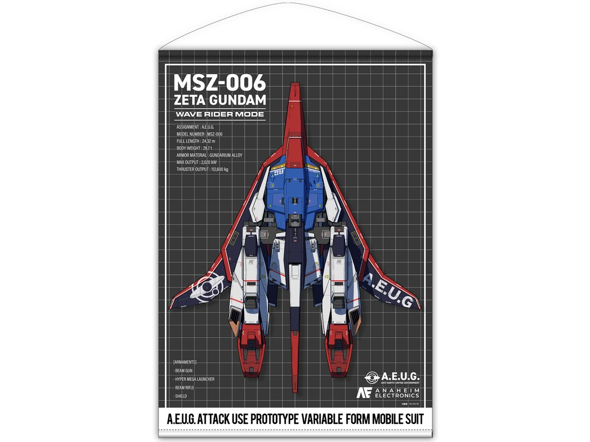 Zeta Gundam: Drawing Wave Rider B2 Tapestry