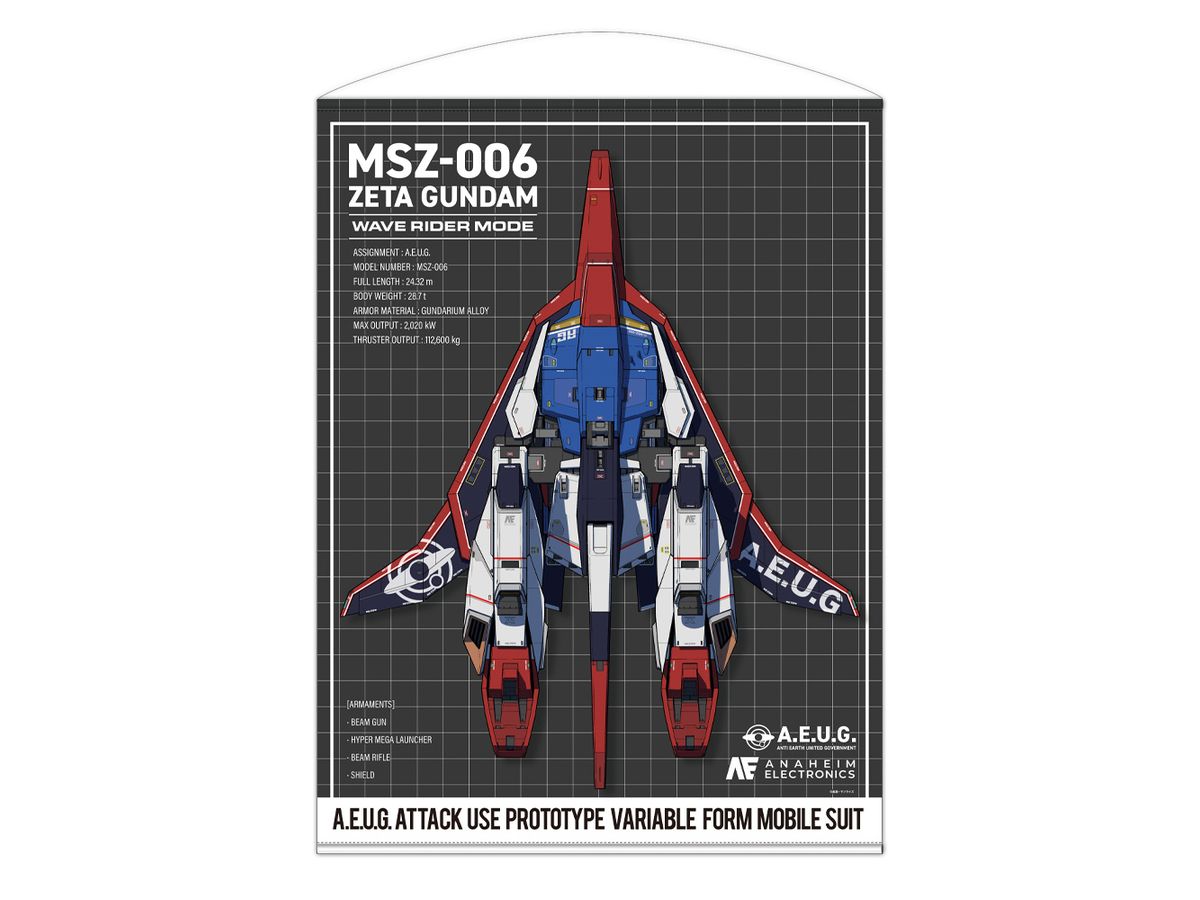 Mobile Suit Z Gundam: Original Waverider 100Cm Tapestry