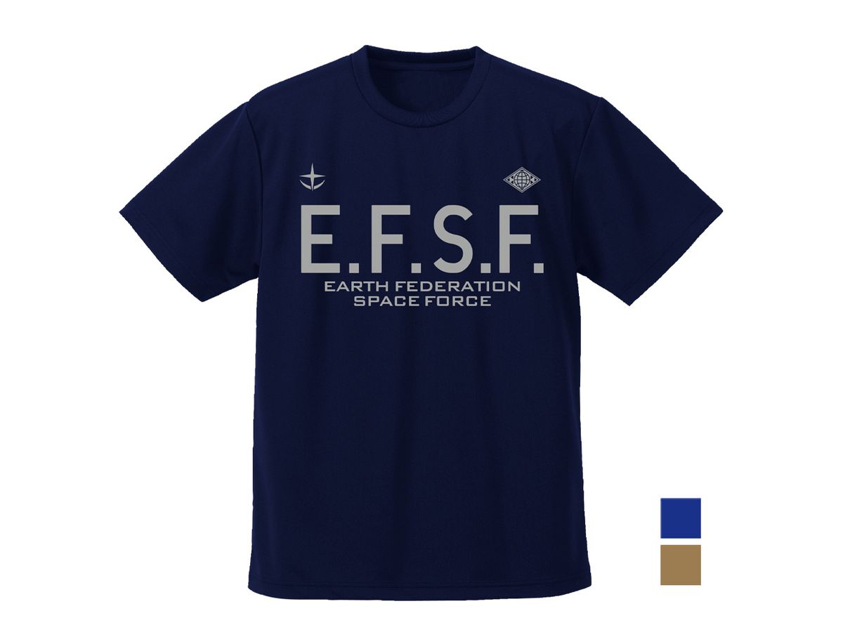 Mobile Suit Gundam: Earth Federation Space Force Dry T-Shirt / Navy-Xl