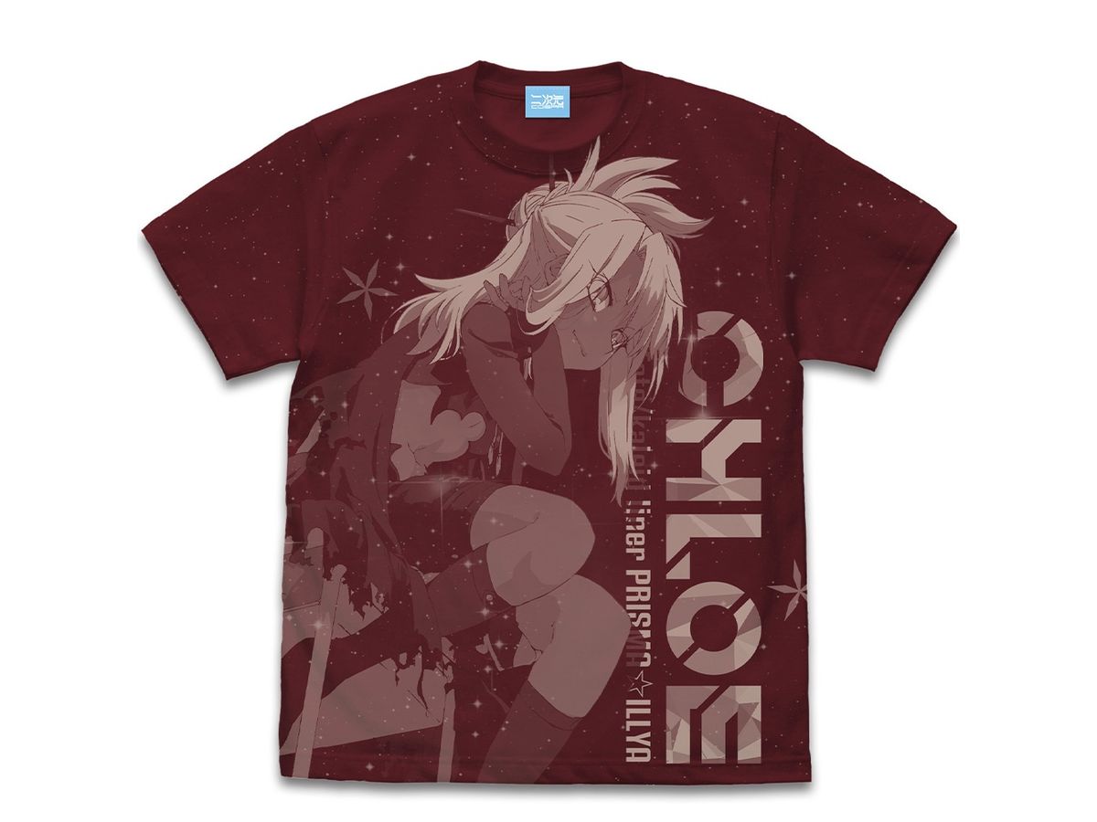 Fate/kaleid liner Prisma Illya: Chloe All Print T-shirt Ver.2.0 BURGUNDY M