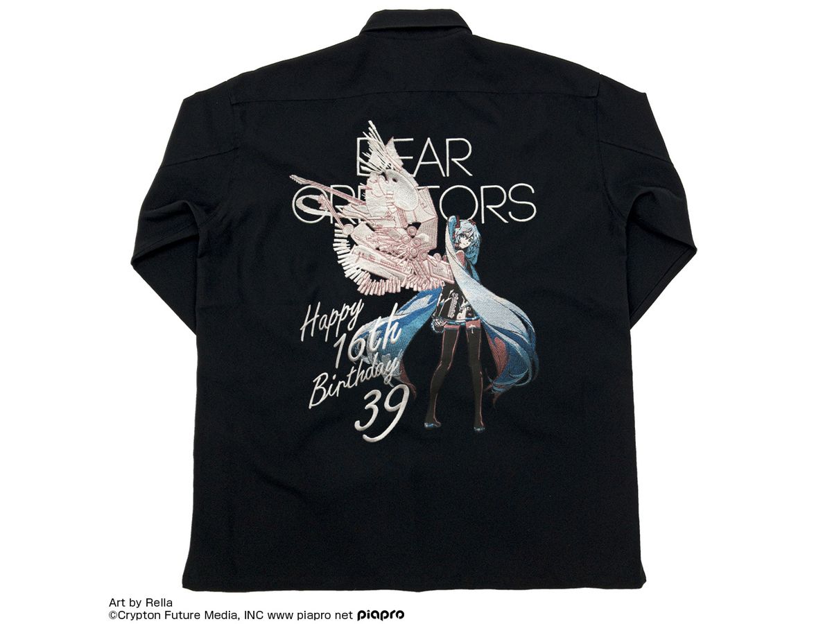 Hatsune Miku Embroidery-shirt Happy 16th Birthday- Dear Creators - Ver. BLACK XL