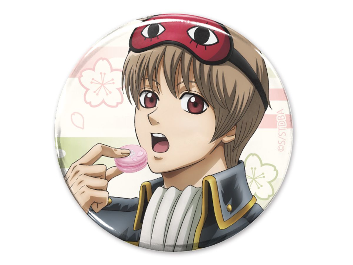 Gintama: Sogo Okita 65mmCan Badge Sakura Macaron with Tabasco Ver.