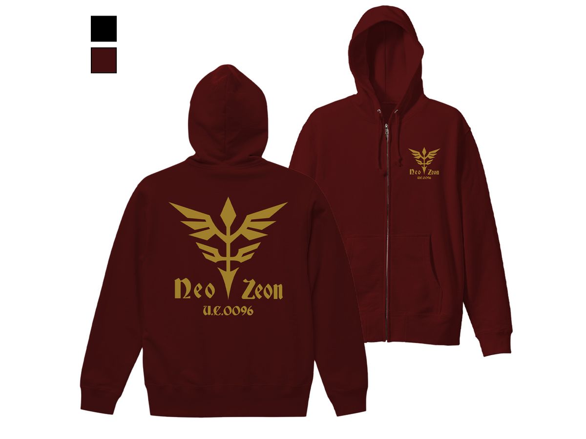 Gundam UC: Neo Zeon  Zip Hoodie BURGUNDY M