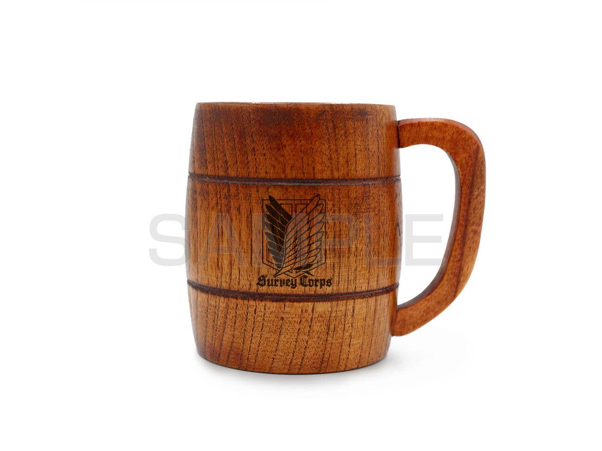 Attack on Titan: Survey Corps Barrel-Shaped Wood Mug