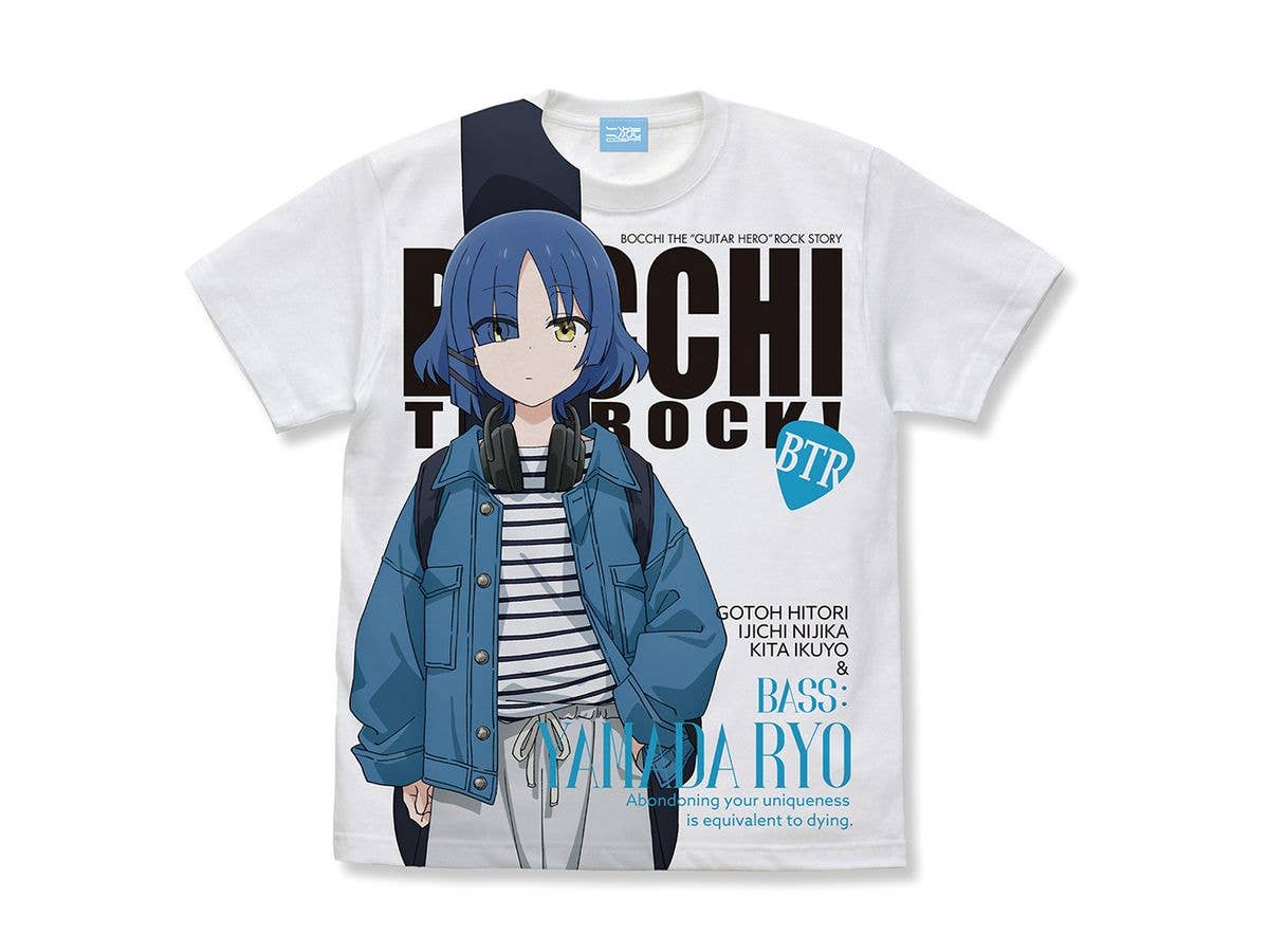 Anime Bocchi the Rock!: Original Illustration Ryo Yamada Full Graphic T-Shirt Street Fashion Ver. / WHITE-XL