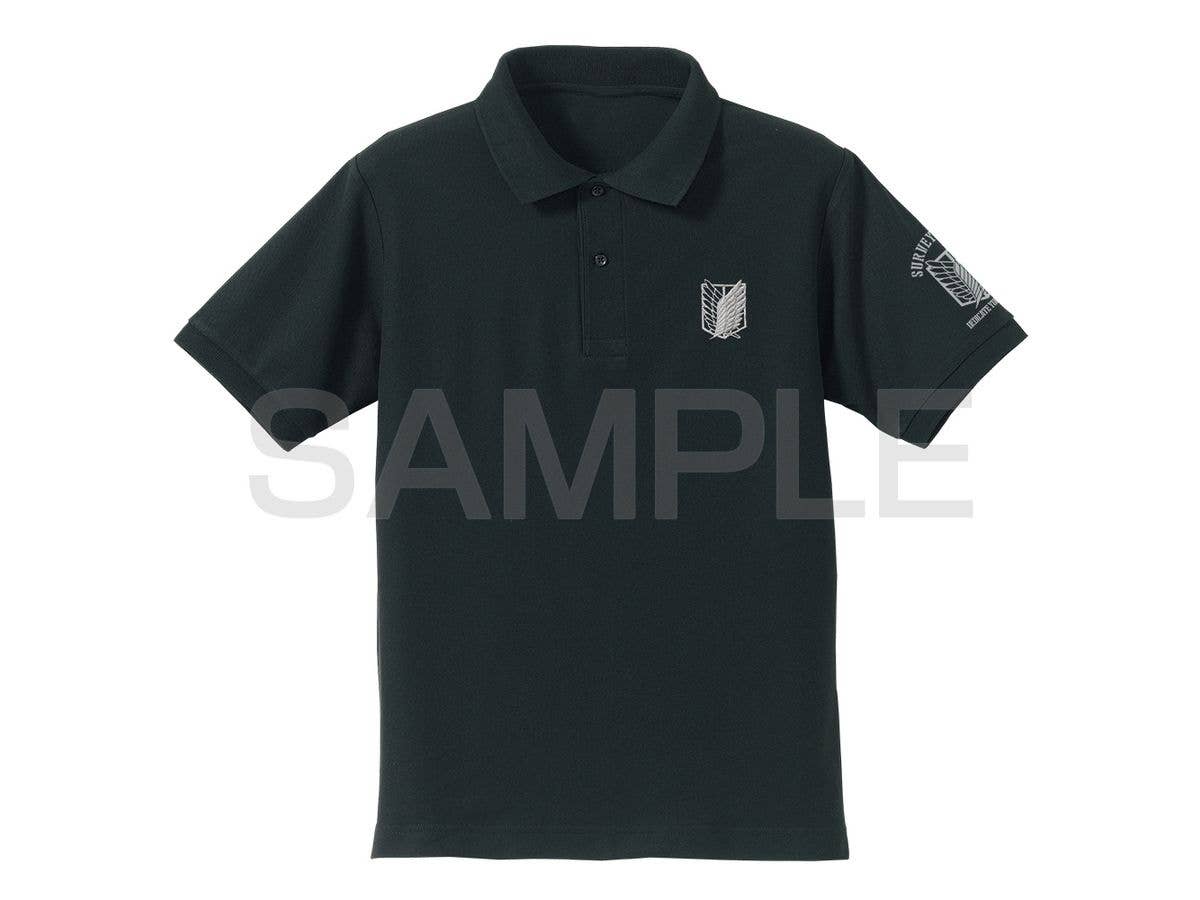 Attack on Titan: Survey Corps Embroidered Polo Shirt / BLACK-L