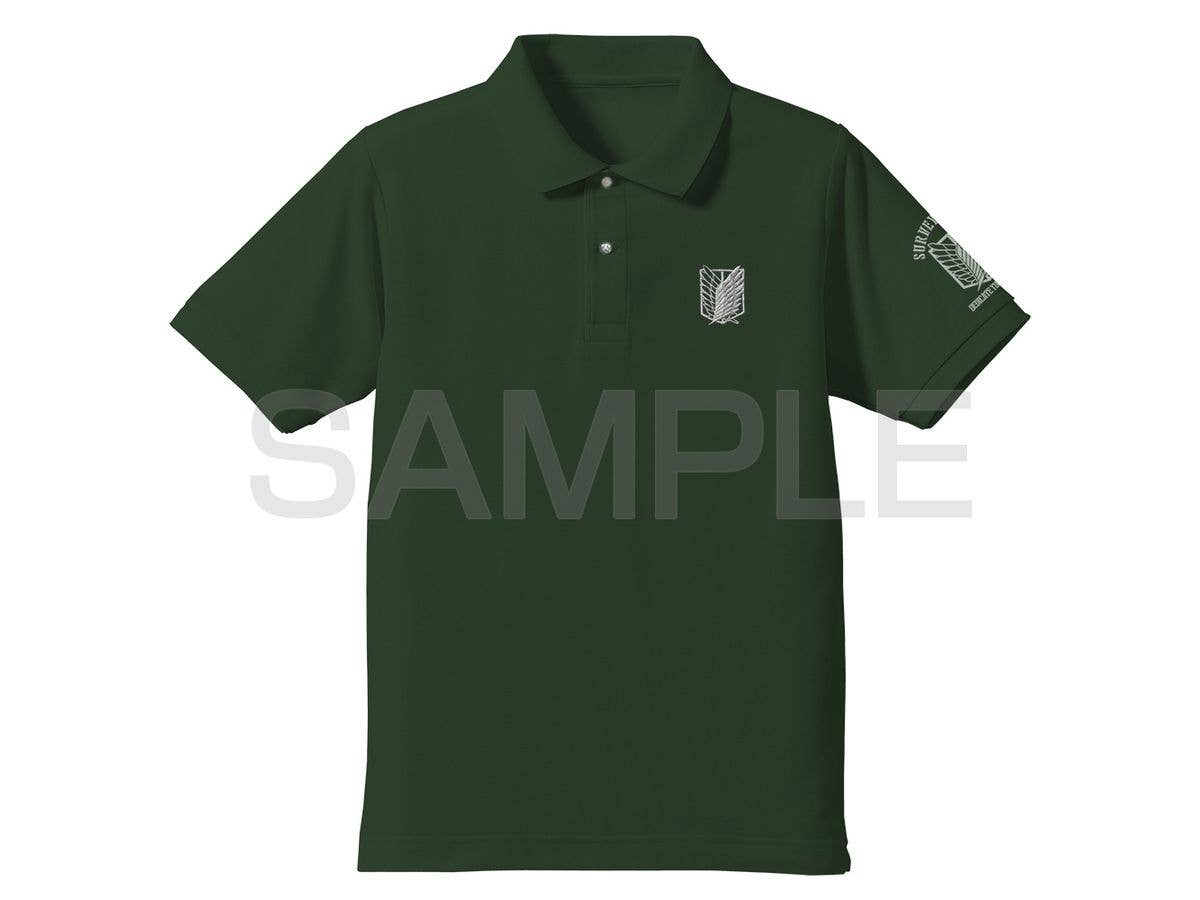 Attack on Titan: Survey Corps Embroidered Polo Shirt / BRIGHT GREEN - XL