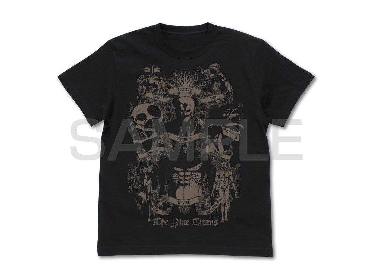 Attack on Titan: Nine Titans T-Shirt Ver2.0 / BLACK-S