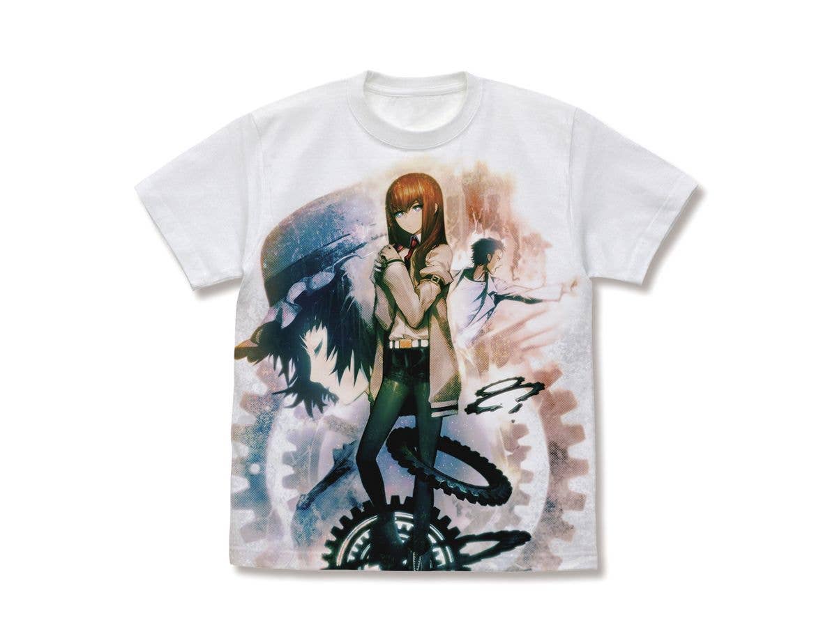 STEINS;GATE: Makise Kurisu Full Graphic T-Shirt / WHITE-L