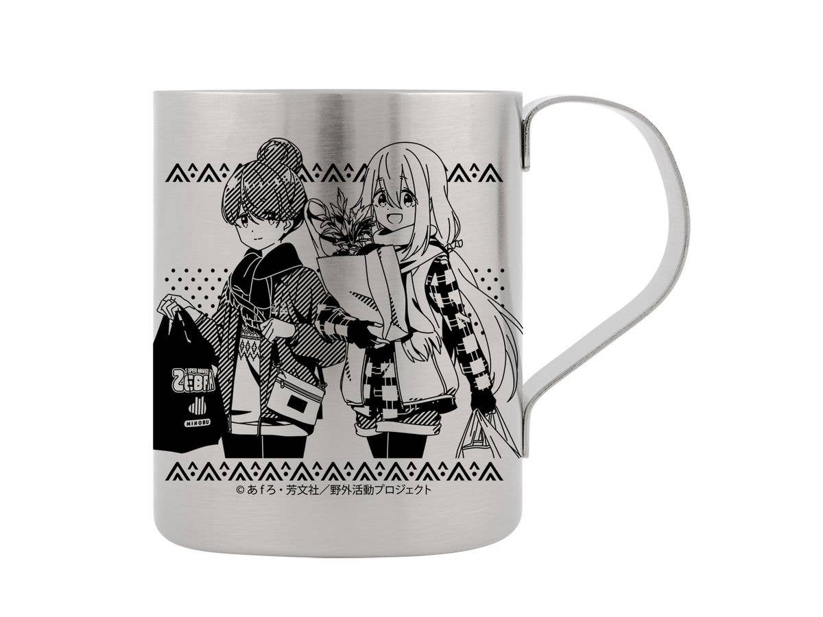Laid-Back Camp Season 3: Original Illustration Rin & Nadeshiko Double-Layered Stainless Steel Mug, Zebra Shopping Ver.