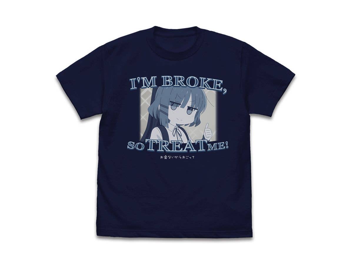 Anime Bocchi the Rock!: Ryo Yamada's I have no money, so treat me T-shirt / NAVY-XL
