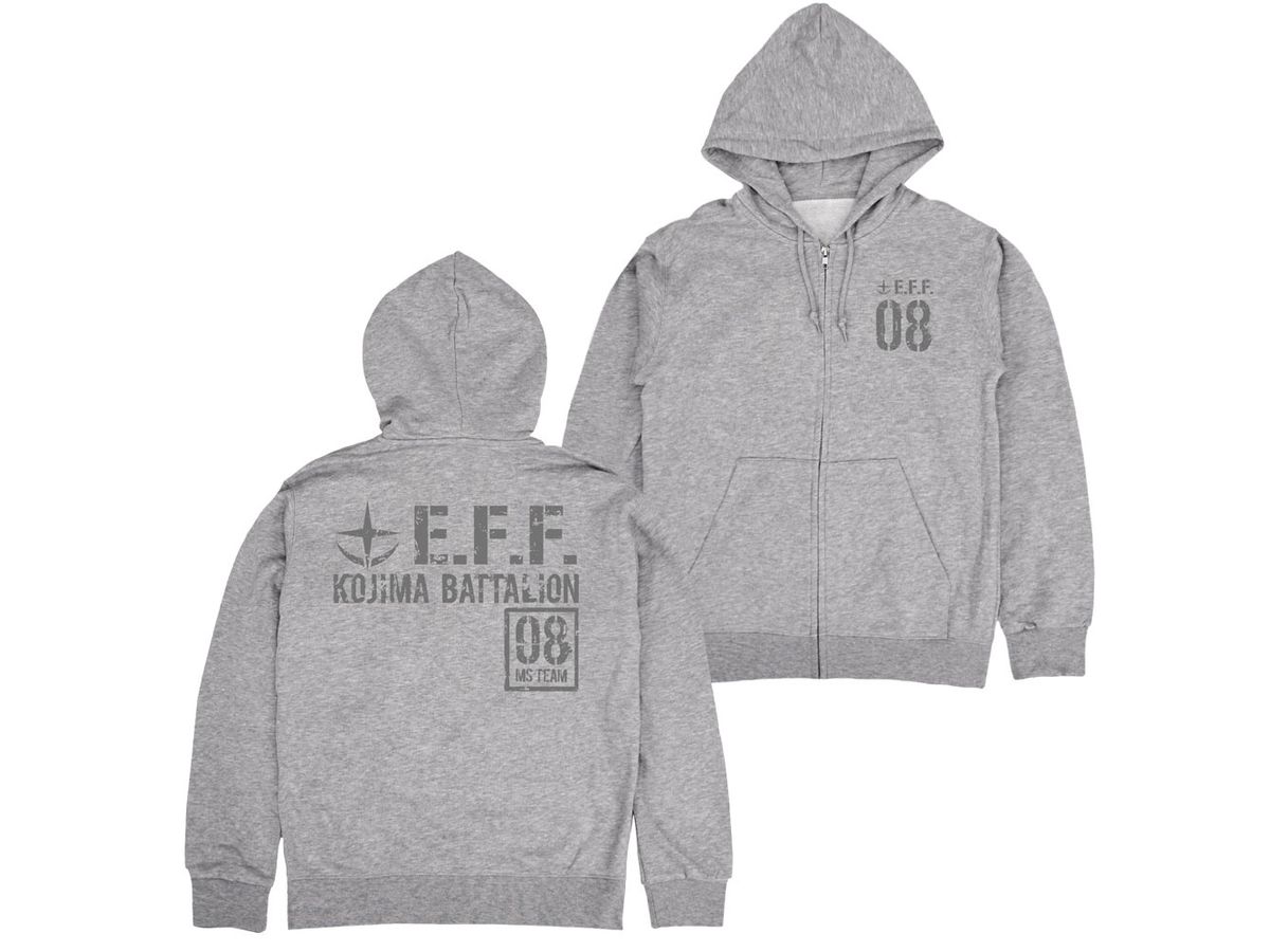 Mobile Suit Gundam 08th MS Platoon: Zip Hoodie / Mix Gray-XXL