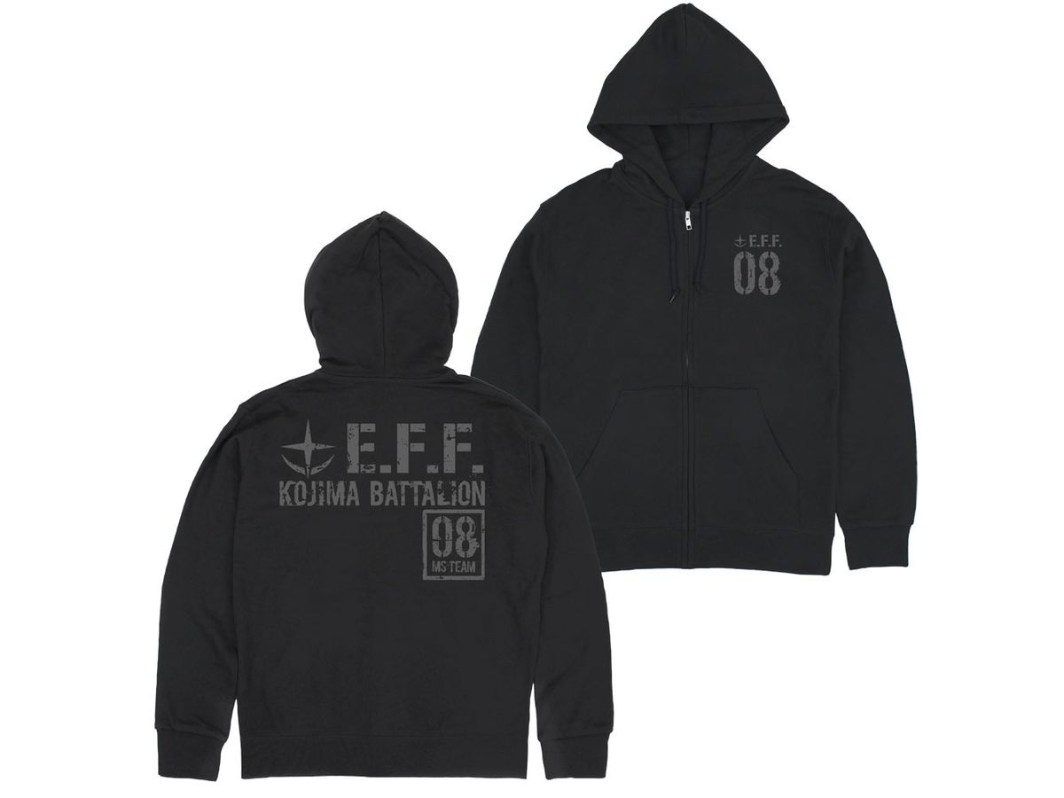 Mobile Suit Gundam 08th MS Platoon: Zip Hoodie / Black-XXL