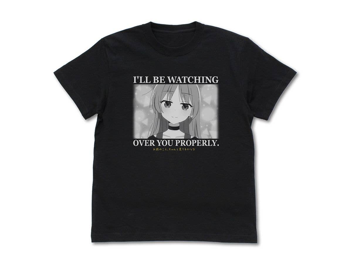 Anime Bocchi The Rock!: Ijichi Seika's I'M Watching You T-Shirt / Black-XL