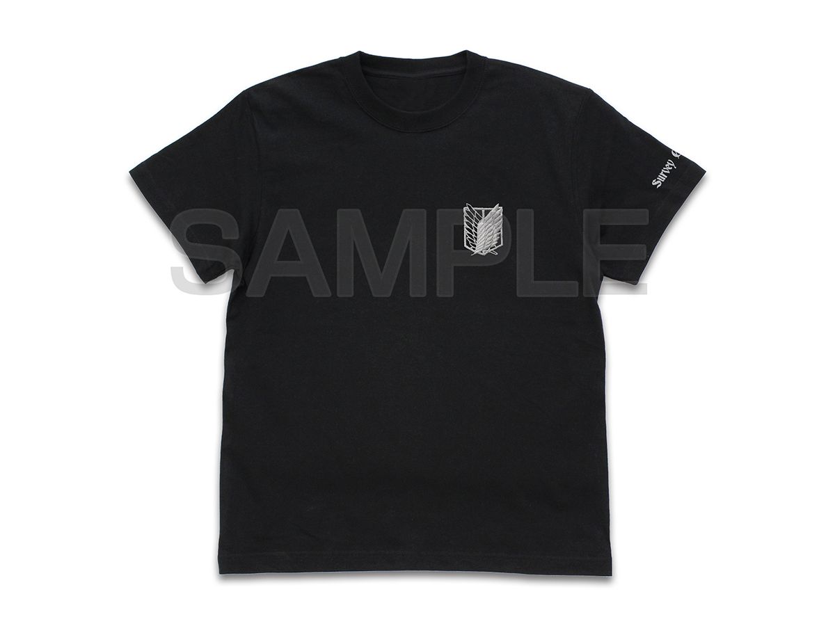 Attack On Titan: Survey Corps One-Point Embroidered T-Shirt / Black-Xl