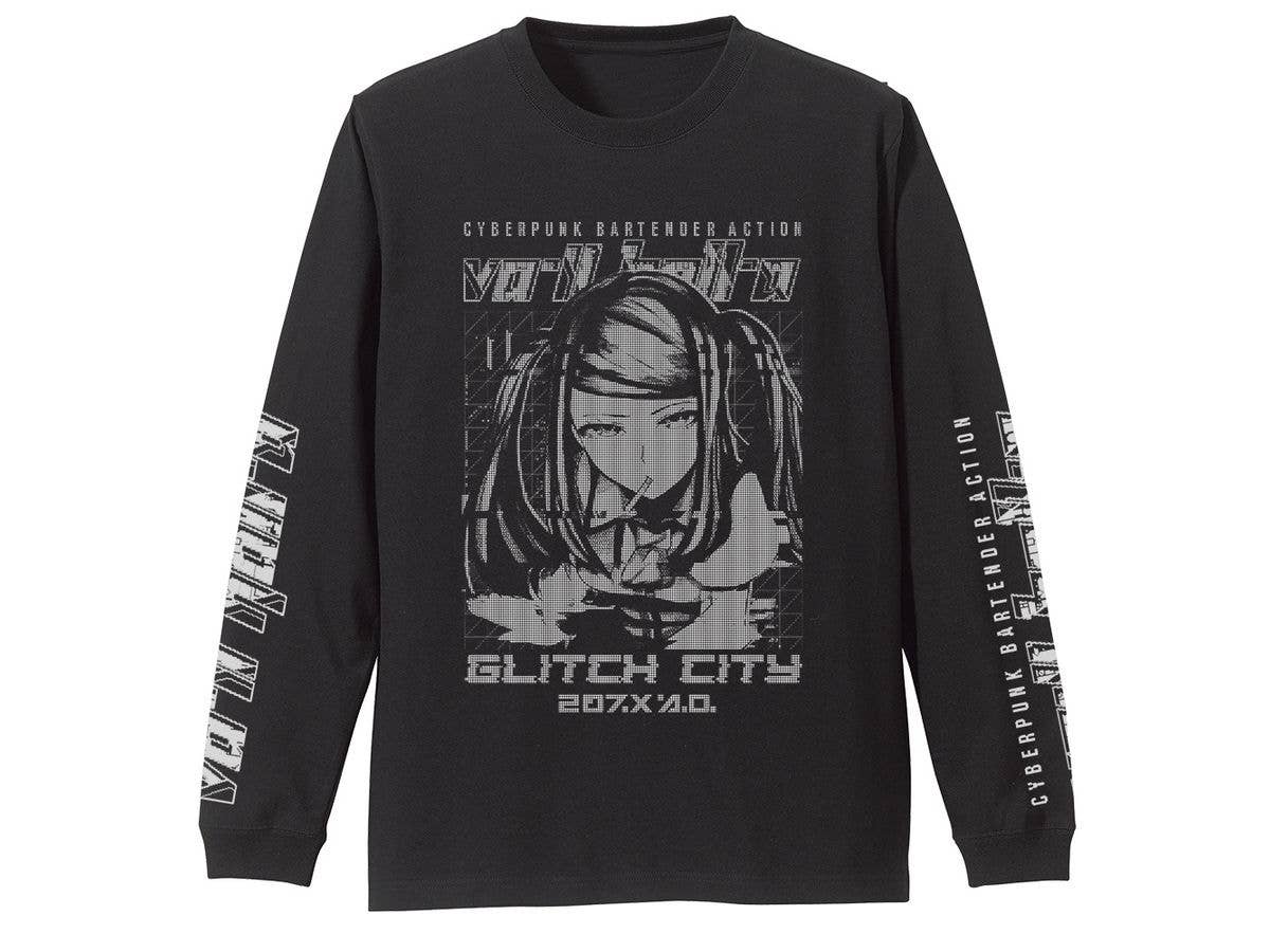 VA-11 HALL-A: Jill Ribbed Long Sleeve T-Shirt / Black-M