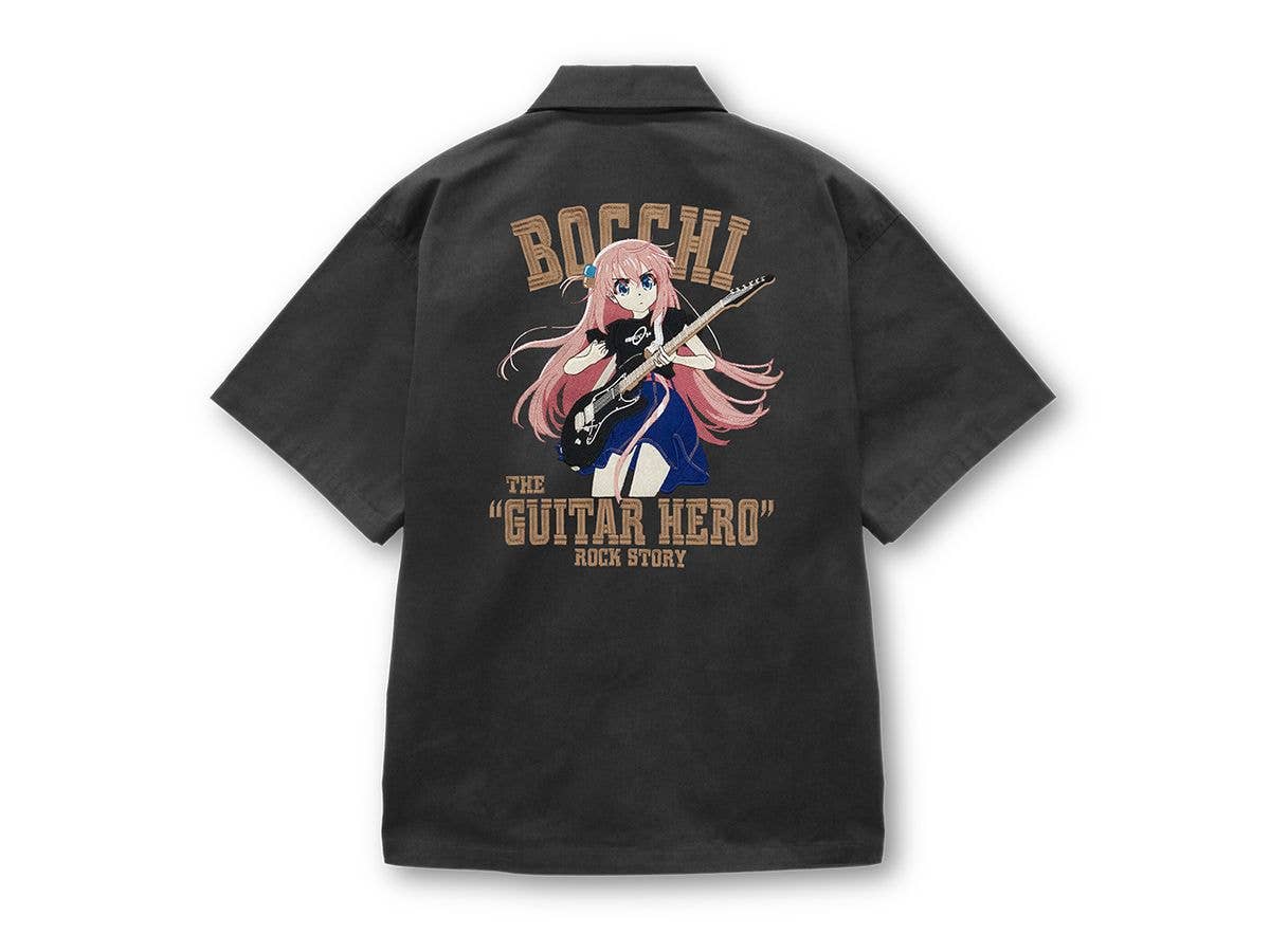 Anime Bocchi The Rock!: Goto Hitori Embroidered Work Shirt Playing The Guitar Ver. 2025 Model / Gray-Xl