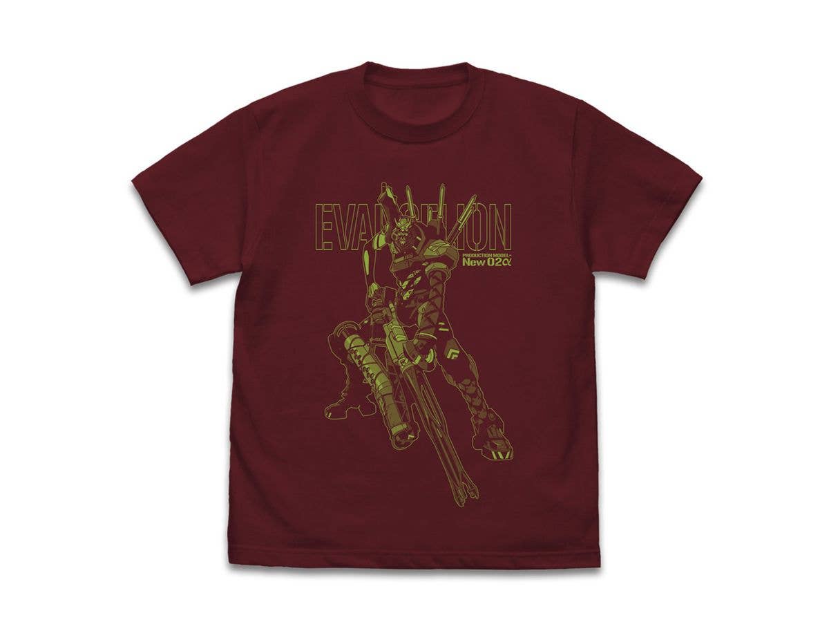EVANGELION: Evangelion New Unit-02a T-shirt / BURGUNDY-XL