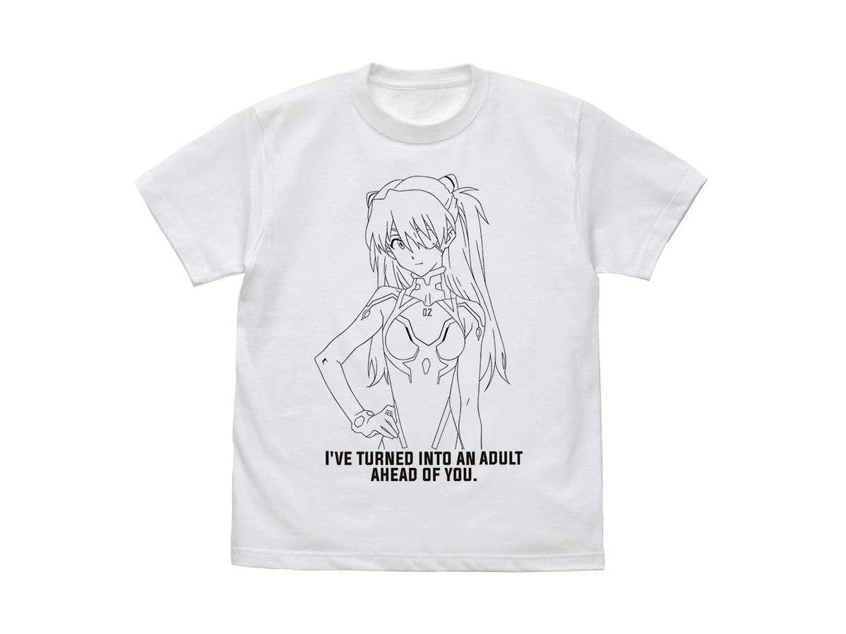 EVANGELION: Shikinami Asuka Langley Line Art T-Shirt / WHITE-L